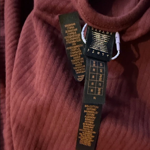 Savage X Fenty Maroon Ribbed Apparel pajama set XL - Picture 7 of 7